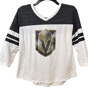 FANATICS Las Vegas Knights Hockey 3/4 sleeve v-neck t-shirt size Large